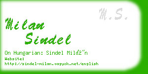 milan sindel business card